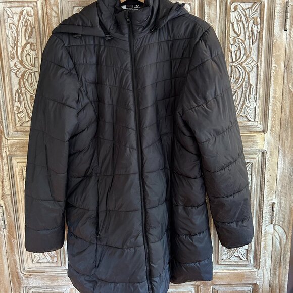 Women's Black Winter Jacket with Hood XL - Picture 1 of 6